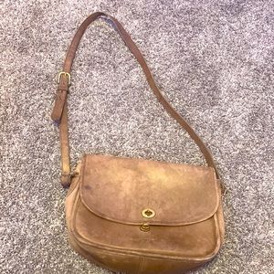 Brown leather lockable purse one strap crossover